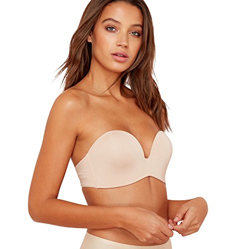 Wonderbra Damen Ultimate Strapless trägerloser BH nahtlos starker Halt Push-Up , Strapless-BHskin, 70 H von Wonderbra