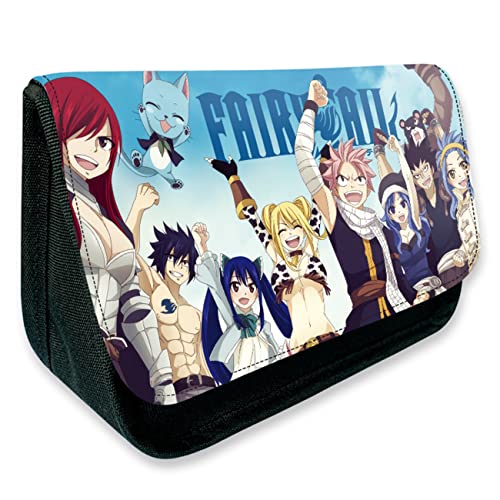 Wondi FAI-ry TA-il Anime Schlampermäppchen, Doppelreißverschlüsse Federtasche, Schule Bleistifte Organizer Mäppchen Portable Federmappe-21 * 14 * 7.5cm||Multicolor 11 von Wondi