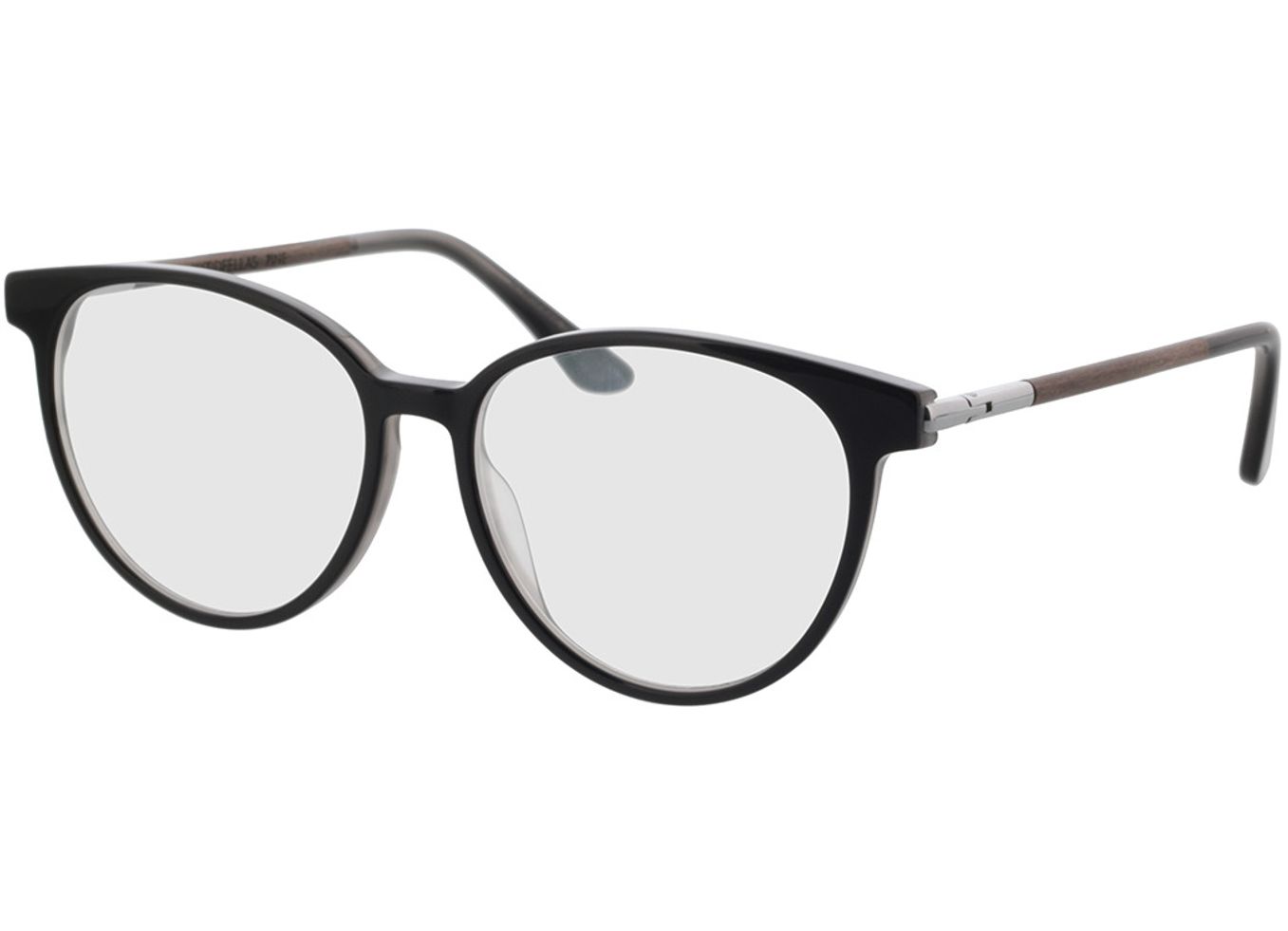 Woodfellas Optical Pine black oak/grey 54-15 Brillengestell inkl. Gläser, Damen, Vollrand, panto von Woodfellas