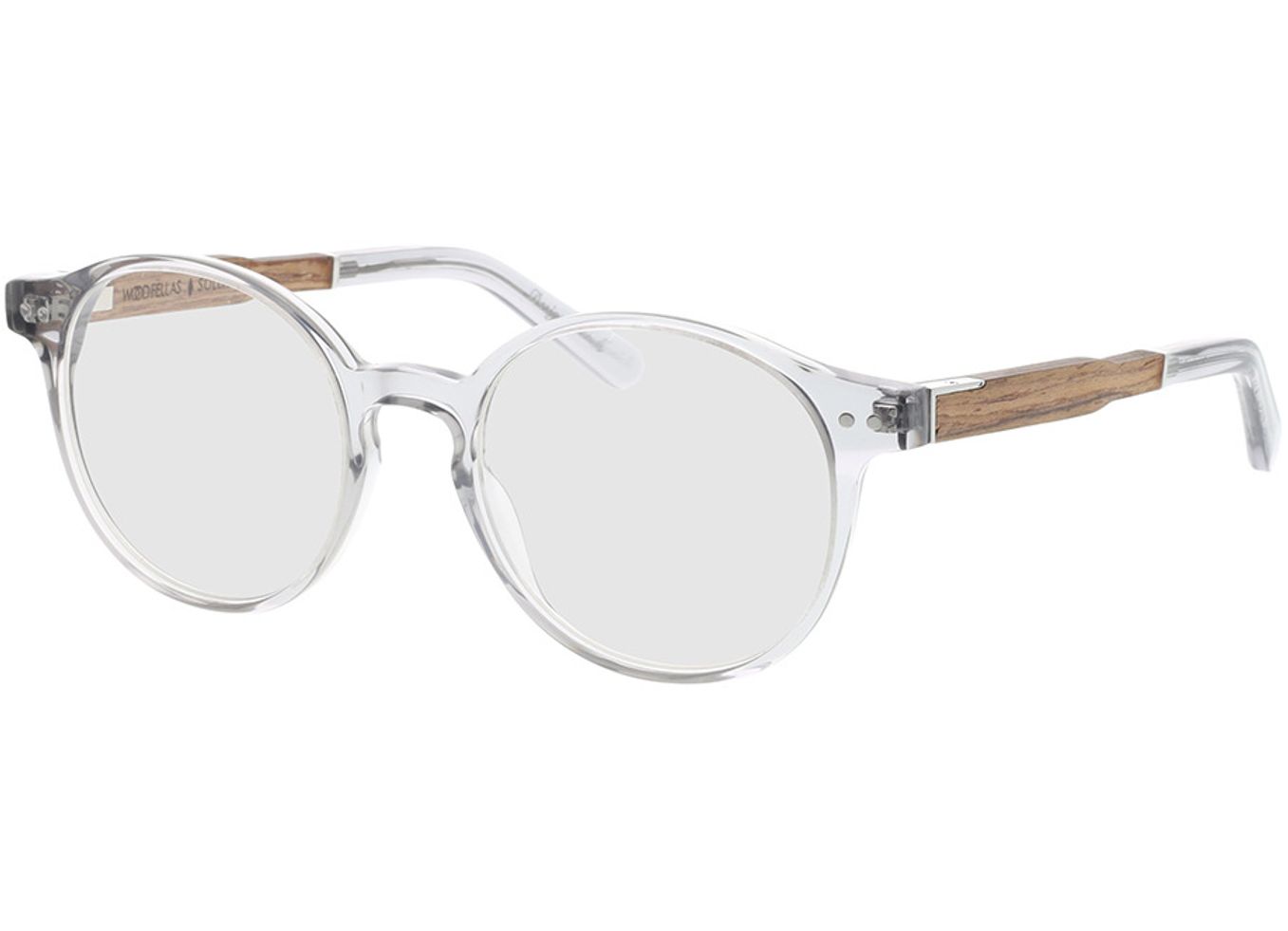 Woodfellas Optical Solln Premium walnut/grey 49-19 Brillengestell inkl. Gläser, Damen, Vollrand, panto von Woodfellas