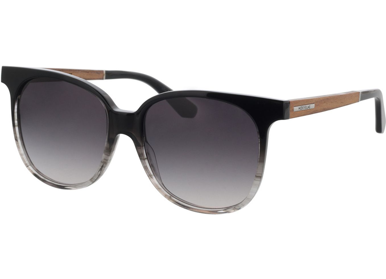 Woodfellas Sunglasses Aspect macassar/black-grey 55-17 Sonnenbrille mit Sehstärke erhältlich, Damen, Vollrand, Eckig von Woodfellas