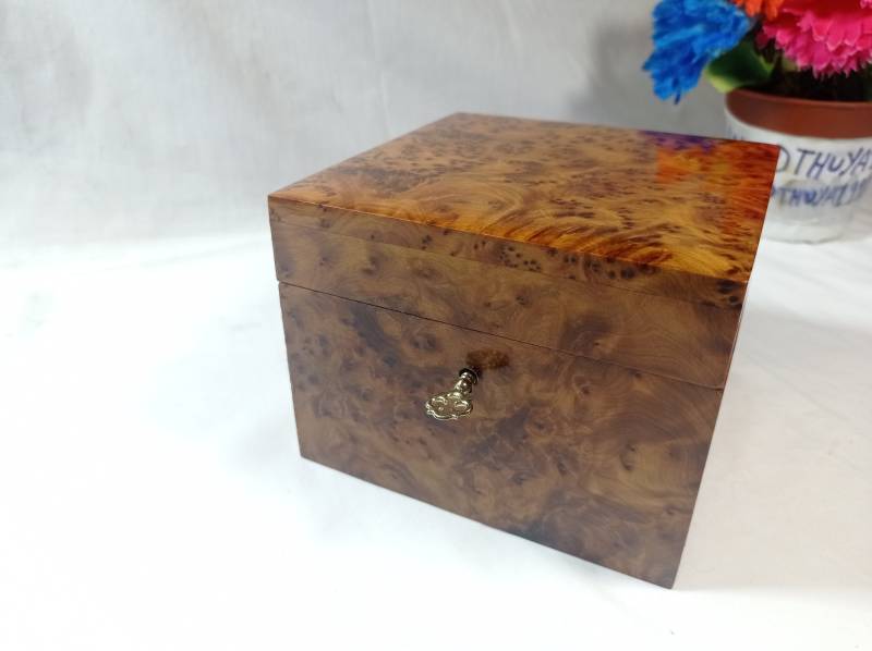 Free Shipping Jewelry Box, 130mm Handmade Morocco, Gift Wooden Thuya Burl Handmade, Storage Box Nicklaus von Woodthuya1999