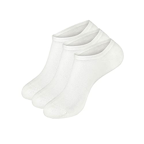 Wool Rockers Merino-Sneaker-Socken, Füßlinge im 3er Pack, für Damen & Herren, für Freizeit & Alltag ideal, atmungsaktive Merino-Sport-Socken (weiß, 43-47) von Wool Rockers