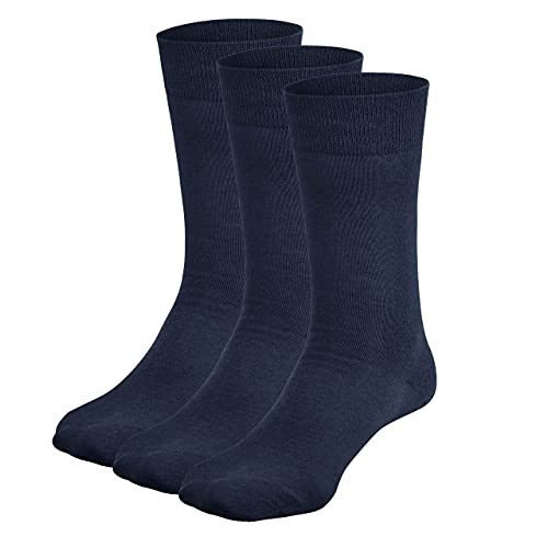 Wool Rockers Merino-Socken, 3er Pack, für Damen & Herren, für Freizeit & Alltag ideal, angenehmes Tragegefühl (dunkelblau, 43-47, numeric_43) von Wool Rockers