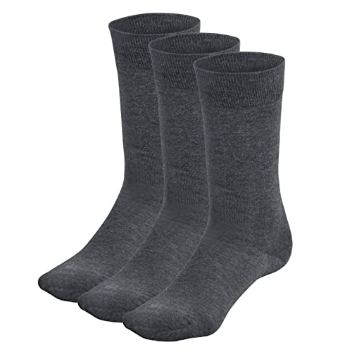 Wool Rockers Merino-Socken, 3er Pack, für Damen & Herren, für Freizeit & Alltag ideal, angenehmes Tragegefühl (dunkelgrau, 43 - 47) von Wool Rockers