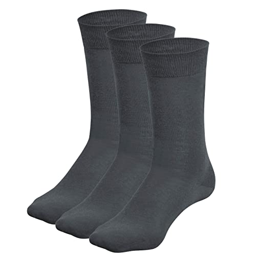 Wool Rockers Merino-Socken, 3er Pack, für Damen & Herren, für Freizeit & Alltag ideal, angenehmes Tragegefühl (anthrazit, 35 - 38) von Wool Rockers
