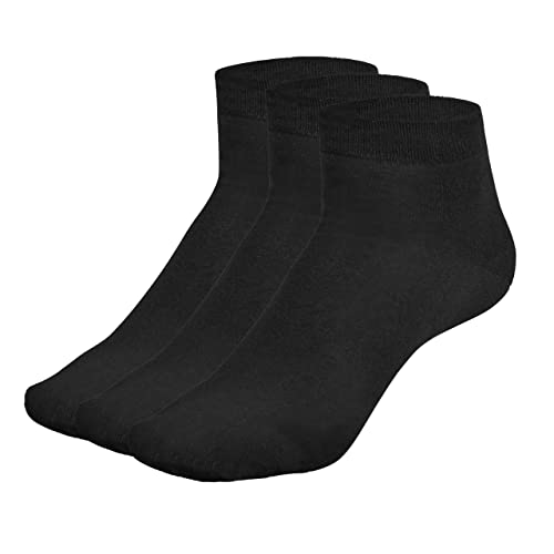 Wool Rockers Merino-Socken kurz, 3er Pack, für Damen & Herren, für Freizeit & Alltag ideal, angenehmes Tragegefühl (39-42, schwarz) von Wool Rockers