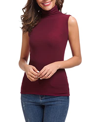 Wosalba Damen-Tanktop mit Rollkragen, ärmellos, Stretch, enganliegend, Unterhemden Wosalba Damen-Tanktop mit Rollkragen, ärmellos, Stretch, enganliegend, Unterhemden von Wosalba