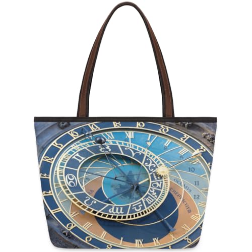 Old Astronomical Tote Bag for Ladies Women Girls Old Astronomical Large Handbag 10.4L Big Capacity Zipper Shoulder Bag for School Travel Work, farbig, Medium von WowPrint