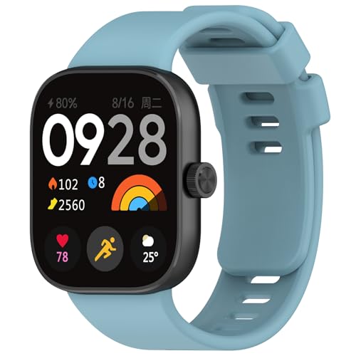 Wownadu Ersatzarmband Kompatibel für Xiaomi Redmi Watch 4 Armband, Hell Blau Damen Herren Einstellbar Silikon Armbänder Kompatibel für Xiaomi Band 8 pro (Keine Uhr) von Wownadu