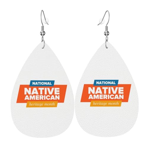 Indianer Heritage Month Indigenous Pride Ohrringe Kunstleder Ohrringe Tropfen baumeln Ohrringe Festival Geschenk für Frauen, Einheitsgröße, Leder von Wpamlrta