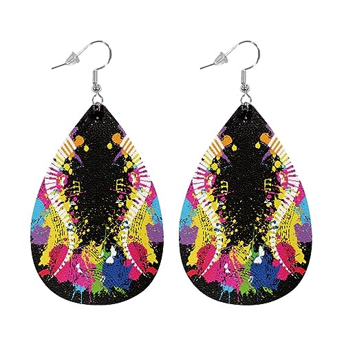 Lemon Leather Teardrop Earrings Dangling Earring Lightweight for Beach Wedding Party, Einheitsgröße, Leder von Wpamlrta