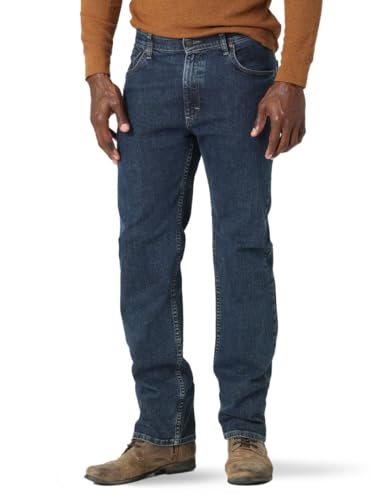 Wrangler Authentics Herren Regular Fit Comfort Flex Waist Jeans, Dark Stonewash, 54W / 32L von Wrangler Authentics