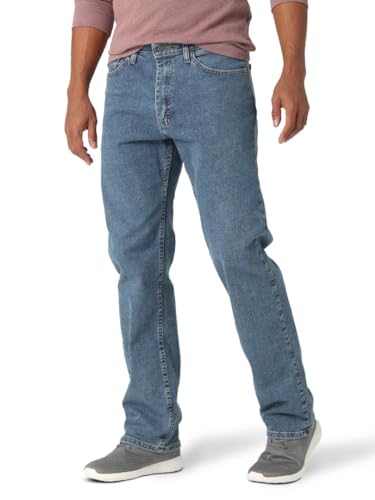 Wrangler Authentics Herren Comfort Flex Waist Relaxed Fit Jeans, Hell, Stonewashed, 60W / 32L von Wrangler Authentics