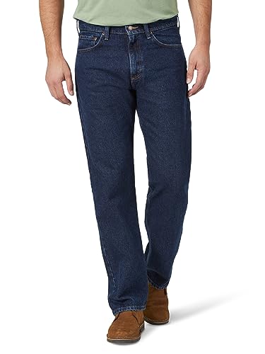 Wrangler Authentics Herren Classic 5-Pocket Relaxed Fit Cotton Jeans, Dunkle Spülung, 33W / 34L von Wrangler Authentics