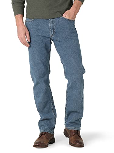 Wrangler Authentics Herren Regular Fit Comfort Flex Waist Jeans, Hell, Stonewashed, 31W / 30L von Wrangler Authentics