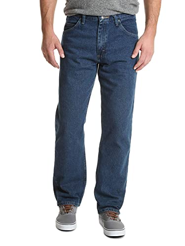 Wrangler Authentics Herren Klassische Baumwolljeans mit 5 Taschen und lockerer Passform Jeans, Dunkel Stonewash, 48W / 32L von Wrangler Authentics