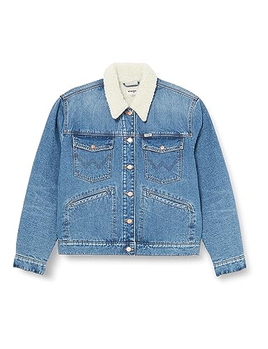 Wrangler Damen Heritage Sherpa Denim Jacket, FIRST LOVE, L EU von Wrangler