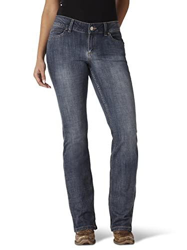 Wrangler Damen Plus Mid Rise Straight Jeans, Mittlere Wäsche, 24W x 34L von Wrangler