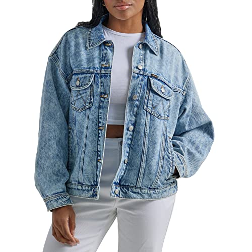 Wrangler Damen Relaxed Fit Girlfriend Jeansjacke, Moonchild, XXL von Wrangler