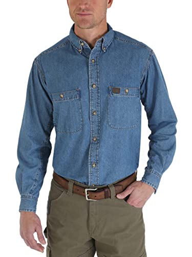 Wrangler Riggs Workwear Herren Logger Twill Langarm Workshirt, Antik-Marineblau, L von Wrangler