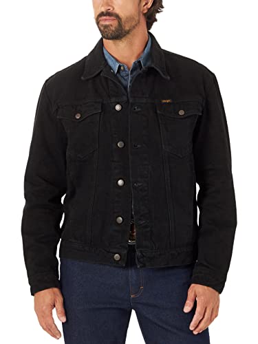 Wrangler Herren Ungefütterte Western-Jeansjacke im Cowboy-Schnitt, Schwarz (Shadow Black), XXL von Wrangler