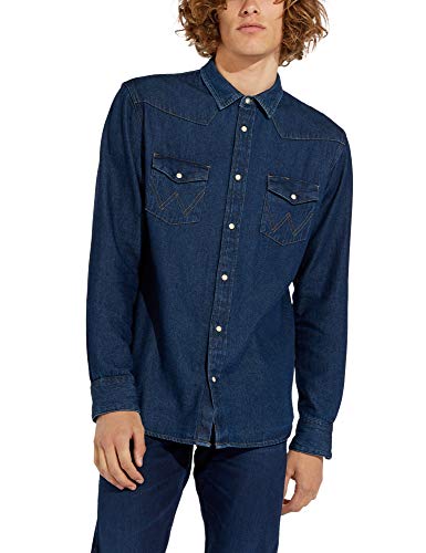 Wrangler Herren Icons Shirt, Blau (New 301), XXL von Wrangler