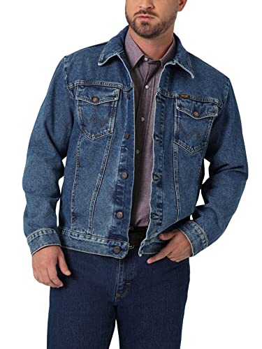 Wrangler Herren-Jeansjacke, Cowboy-Schnitt, ungefüttert, hohe Größe, Stonewashed, L, 112335728 von Wrangler