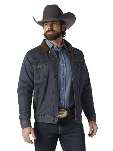 Wrangler Herren-Jeansjacke, gefüttert, Cowboy-Schnitt, Westernjacke, Denim/Decke, S von Wrangler