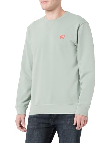 Wrangler Herren Sign Off Crew Sweatshirt, Green Milieu, XXL EU von Wrangler