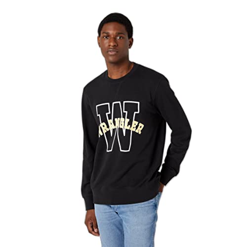 Wrangler Men's Graphic Crew Sweater, Black, XX-Large von Wrangler