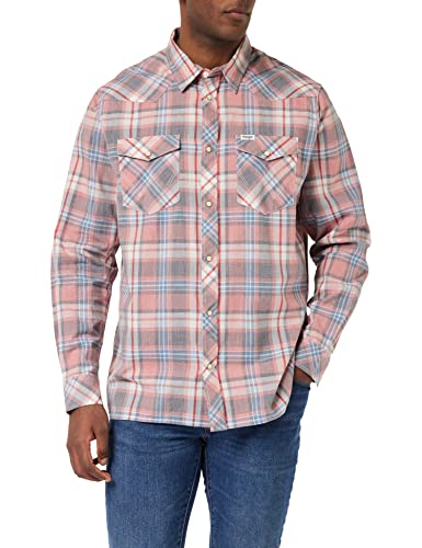 Wrangler Men's Western Shirt, Pink, Large von Wrangler