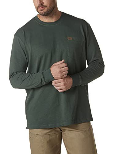 Wrangler Riggs Workwear Herren-Langarm-T-Shirt mit Taschen., waldgrün, Mittel von Wrangler