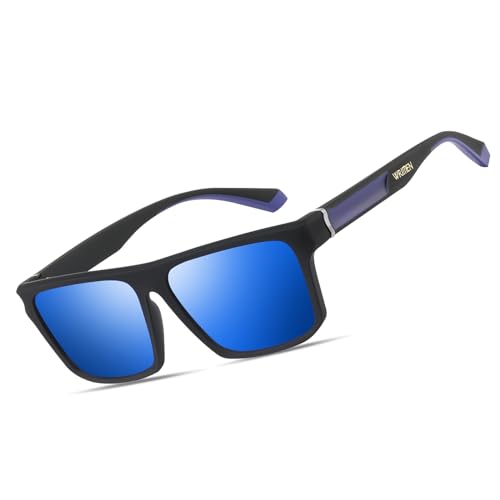 Wrimen Polarisierte-Sonnenbrille-Herren-Damen-Sonnenbrille-Unisex Sonnenbrillen Klassische Retro UV400 Schutz Rechteckig Sonnen Brille Autofahren Reise Camping von Wrimen