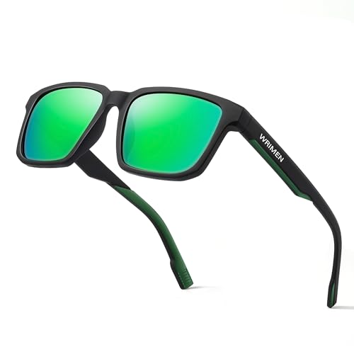 Wrimen Polarisiert-Sonnenbrille-Unisex-Sonnenbrille-Herren-Damen-Sonnenbrillen-Sonnenbrille Schwarz-UV400 Schutz Retro Klassische Polarisierte Sonnen brille für Reisen Camping von Wrimen