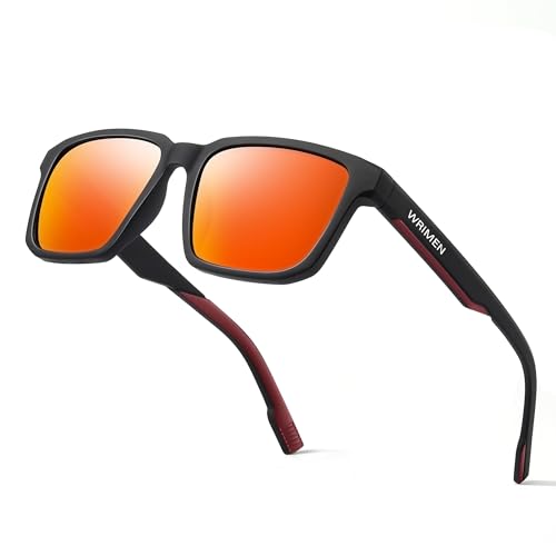 Wrimen Polarisiert-Sonnenbrille-Unisex-Sonnenbrille-Herren-Damen-Sonnenbrillen-Sonnenbrille Schwarz-UV400 Schutz Retro Klassische Polarisierte Sonnen brille für Reisen Camping von Wrimen