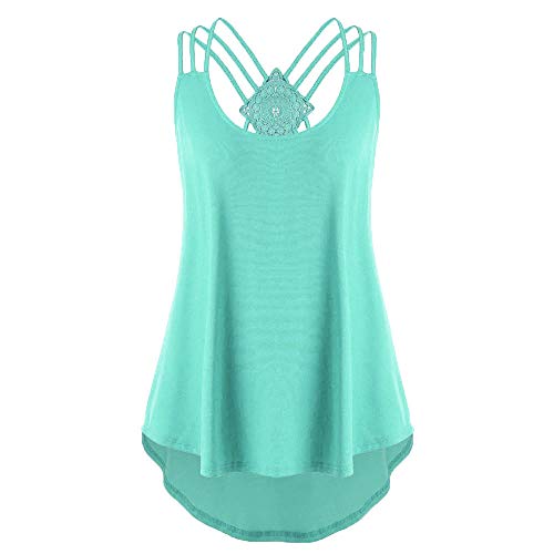 Damen Sommer Sexy Tank Top Ärmellos T-Shirt Spaghetti Tops Schulterfrei Bluse Oberteile Oberteile Tunika Casual Blusentop Trägershirt von Writtian