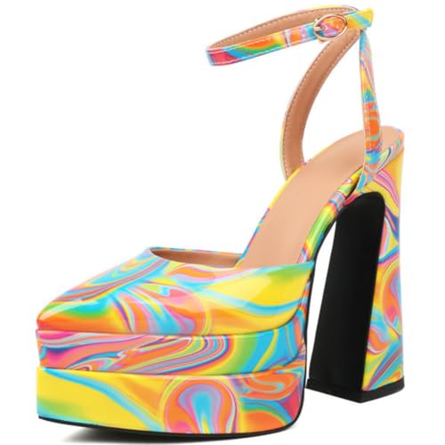 Wtharosa Sexy wasserdichte Plateau Sandalen Damen Chunky Heel Spitz Zehen Geschlossene Zehen PU Oben Gummisohle Casual Schuhe für Frühling und Sommer,Color,41 EU Wtharosa Sexy wasserdichte Plateau Sandalen Damen Chunky Heel Spitz Zehen Geschlossene Zehen PU Oben Gummisohle Casual Schuhe für Frühling und Sommer,Color,41 EU von Wtharosa