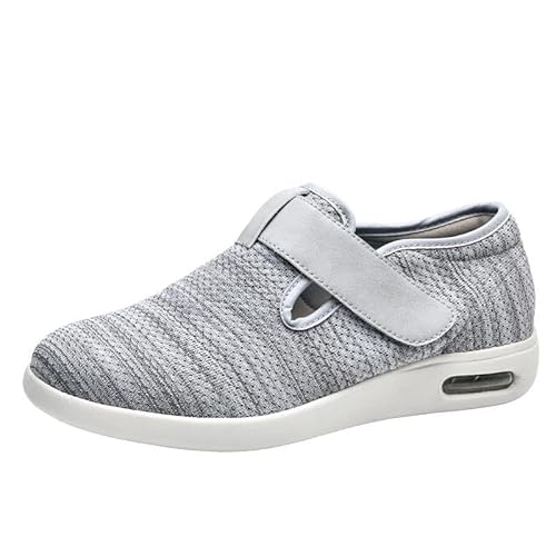 Wttagkl® Ältere diabetische Fußödem-Schuhe, spezielle Schuhe, Gesundheitsschuhe, präventive Schuhe, Herren- und Damen-Hausschuhe sowie Dünger-Freizeit-Mesh-Schuhe,light gray mixed yarn-37 EU von Wttagkl