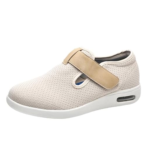 Wttagkl® Ältere diabetische Fußödem-Schuhe, spezielle Schuhe, Gesundheitsschuhe, präventive Schuhe, Herren- und Damen-Hausschuhe sowie Dünger-Freizeit-Mesh-Schuhe,khaki-37 EU von Wttagkl