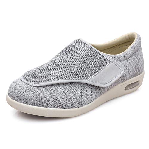 Wttagkl® Diabetische Fußödem-Schuhe für ältere Menschen, lässige Netzschuhe, Herren- und Damen-Hausschuhe, Spezialschuhe, Gesundheitsschuhe, präventive Schuhe, light gray-35 EU von Wttagkl