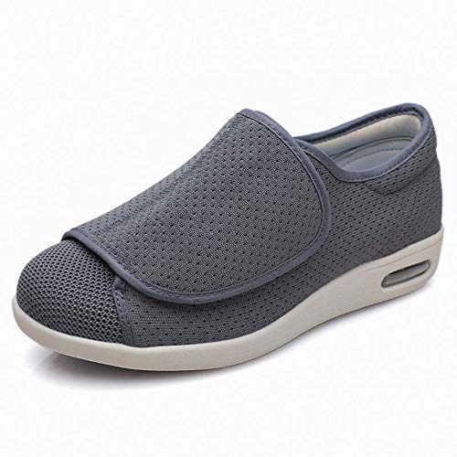 Wttagkl® Diabetische Fußödem-Schuhe für ältere Menschen, lässige Netzschuhe, Herren- und Damen-Hausschuhe, Spezialschuhe, Gesundheitsschuhe, präventive Schuhe,dark gray-35 EU von Wttagkl