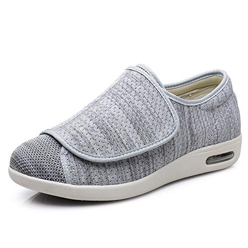 Wttagkl® Diabetische Fußödem-Schuhe für ältere Menschen, lässige Netzschuhe, Herren- und Damen-Hausschuhe, Spezialschuhe, Gesundheitsschuhe, präventive Schuhe,light gray mixed yarn-36 EU von Wttagkl