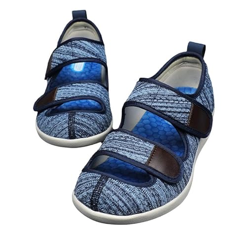 Wttagkl® Diabetische Fußödemschuhe für ältere Menschen, Klettsandalen, verstellbare Herren- und Damenhausschuhe, Spezialschuhe, Gesundheitsschuhe, Präventionsschuhe,light blue mixed-36 EU von Wttagkl