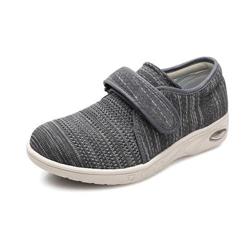 Wttagkl® Diabetische Fußödemschuhe für ältere Menschen, lässige Netzschuhe, Gesundheitsschuhe, Präventionsschuhe, Herren- und Damenhausschuhe, Spezialschuhe,dark gray mixed yarn-35 EU von Wttagkl