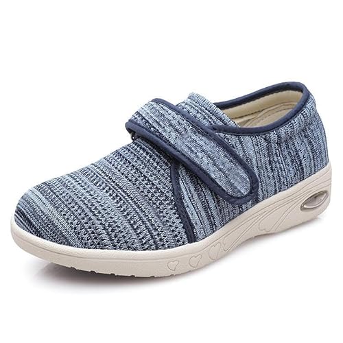 Wttagkl® Diabetische Fußödemschuhe für ältere Menschen, lässige Netzschuhe, Gesundheitsschuhe, Präventionsschuhe, Herren- und Damenhausschuhe, Spezialschuhe,light blue mixed yarn-37 EU von Wttagkl