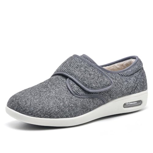 Wttagkl® ältere Diabetes -Schuhe, Männer- und Frauen -Hausschuhe, Schwellungen Schuhe, besondere Schuhe, Gesundheitsschuhe, Vorbeugung von Schuhen, Freizeitschuhen,striped cashmere gray-37 EU von Wttagkl