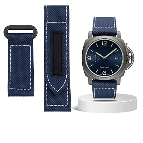 Wtukmo Karbonfaser-Armband für Panerai Lumino PAM01118 01661, wasserdichtes Uhrenarmband, 24 mm, Schwarz / Blau, 24 mm, Achat von Wtukmo