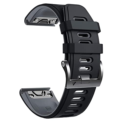 Wtukmo Silikon-Armband für Garmin Fenix 6X 6 Pro 5X 5Plus GPS 3HR Enduro D2 Delta Handgelenkschlaufe 22 26 mm EasyFit Schnellverschluss-Armband, 26mm Fenix 6X 6XPro, Achat von Wtukmo