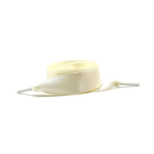 Wudida Satinband-Schnürsenkel, flache Schnürsenkel, 20 mm breit, Schnürsenkel für Damen und Mädchen, lässige Turnschuhe, Segeltuchschuhe, Beige, 120 cm von Wudida